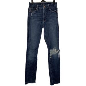 Mother high waisted looker ankle fray in cat attack size 25